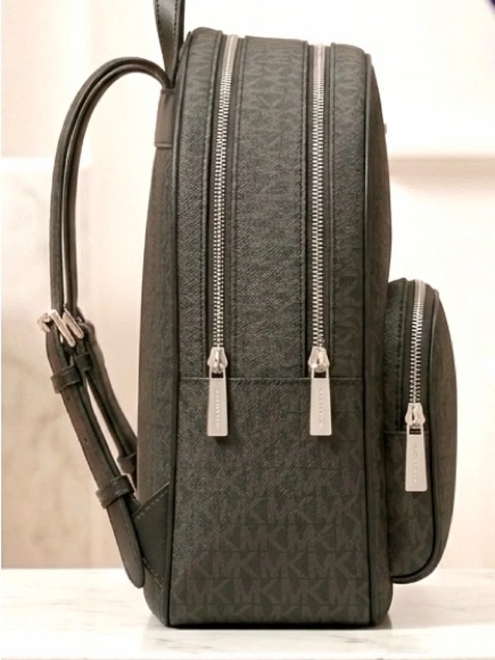 MK Hudson Large Signature Backpack Black Graphite Travel Laptop Bag